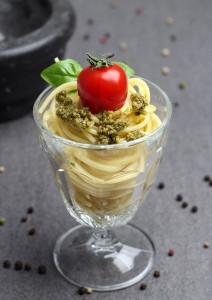 Salsa de pesto. Imagen Espaguetis al pesto