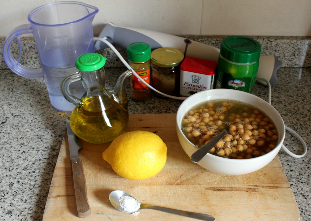 Hummus de garbanzos. Imagen ingredientes para hummus