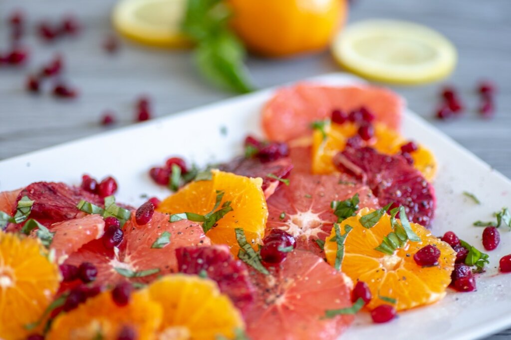 ensalada con naranja y pomelo